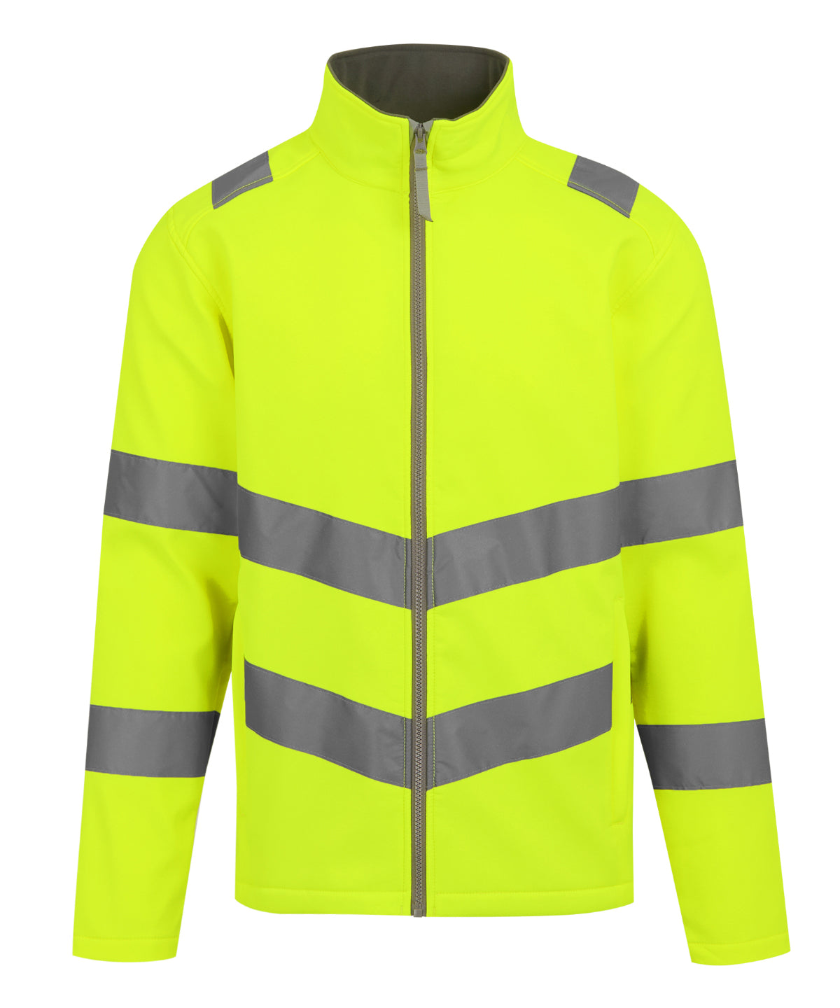 Tryck din logga på Softshelljackor från Regatta High Visibility - Anpassa (RG473) Hi-vis Pro contract Ablaze 2-lagers softshell i färgen Mellan gul för företag, föreningar och privatpersoner