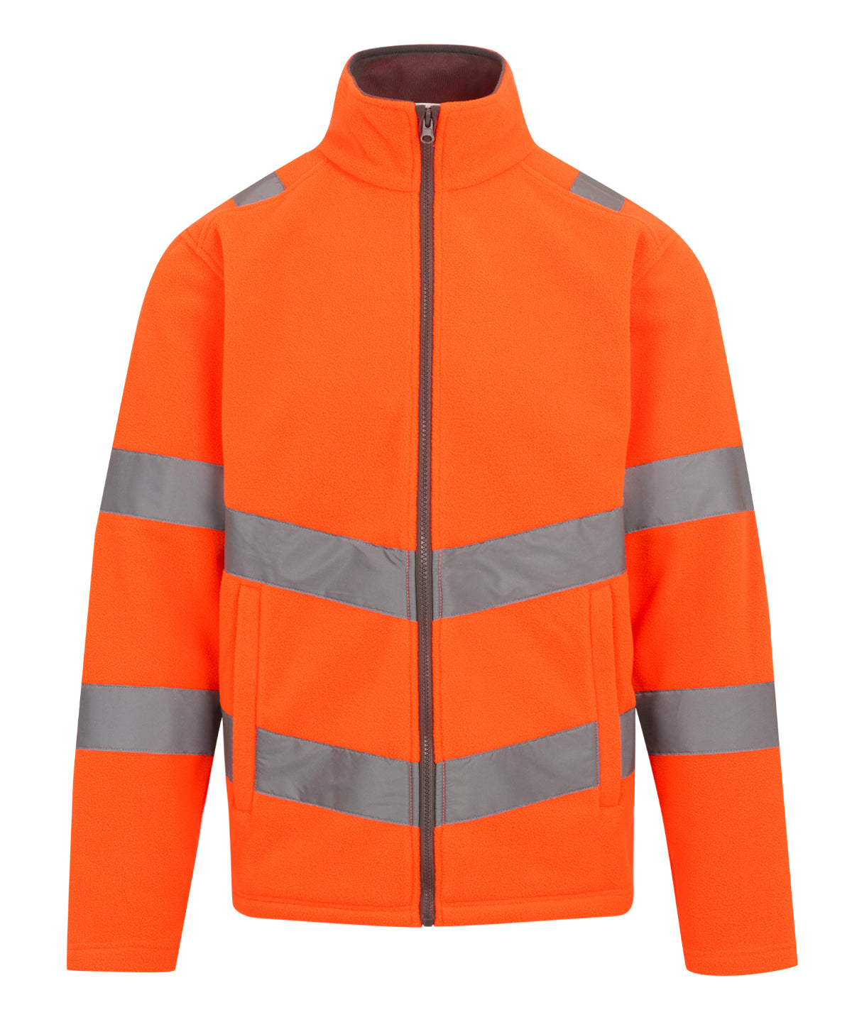 Tryck din logga på Fleece från Regatta High Visibility - Anpassa (RG474) Hi-vis Pro-kontrakt Thor fleece i färgen Mellan Orange för företag, föreningar och privatpersoner