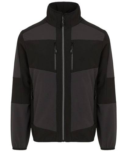 Tryck din logga på Softshelljackor från Regatta Professional - Anpassa E-Volve unisex 2-lagers softshelljacka i färgen Mörkgrå för företag, föreningar och privatpersoner