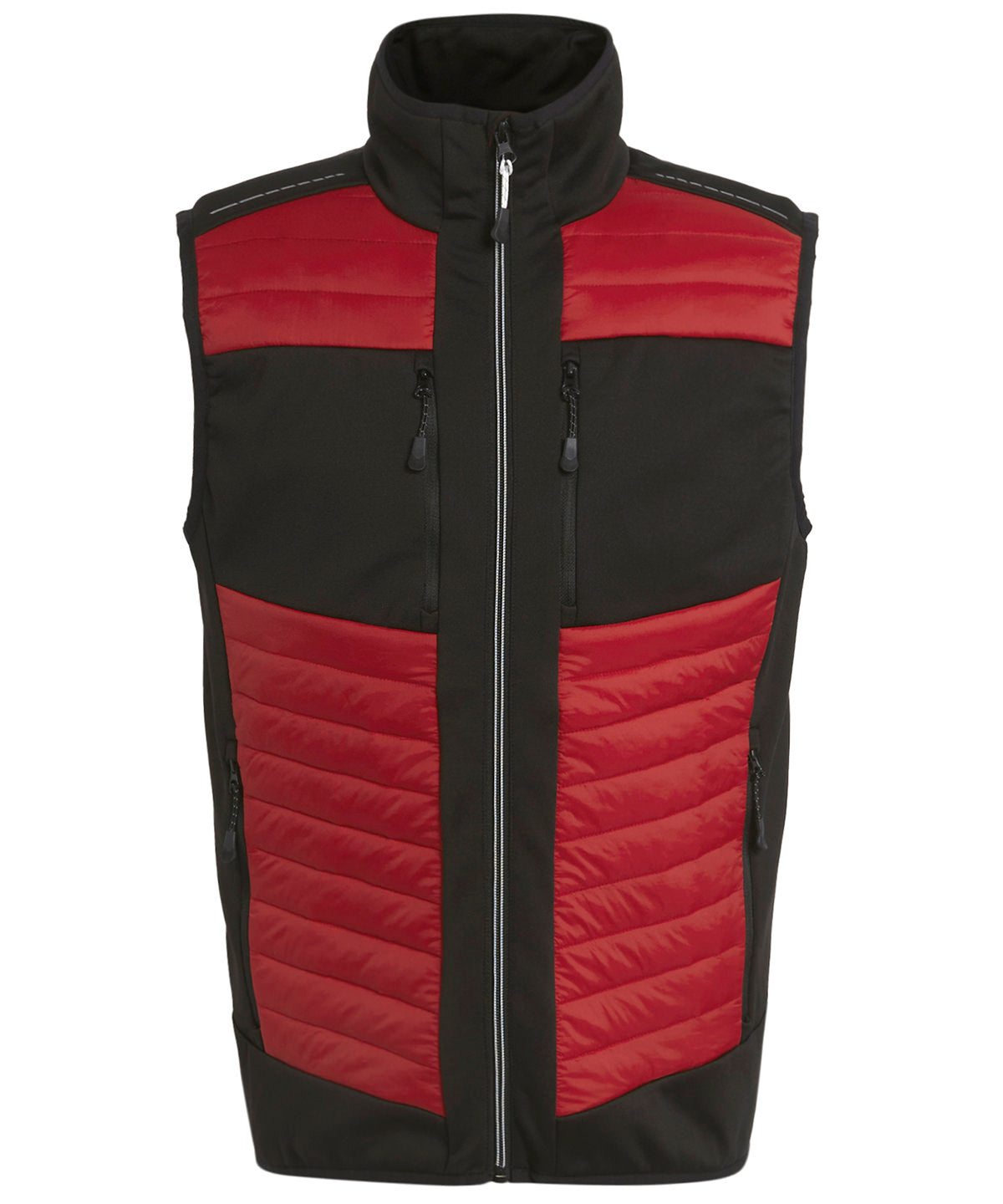 Tryck din logga på Termovästar från Regatta Professional - Anpassa E-Volve unisex termisk hybrid bodywarmer i färgen Ljusröd för företag, föreningar och privatpersoner
