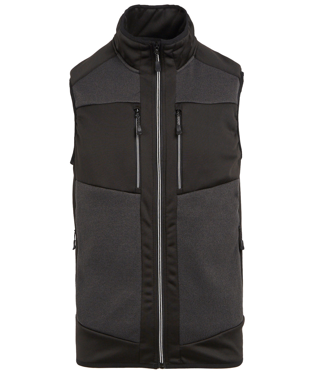 Tryck din logga på Termovästar från Regatta Professional - Anpassa (RG544) E-Volve unisex bodywarmer med stickad effekt och stretch i färgen Mörkgrå för företag, föreningar och privatpersoner