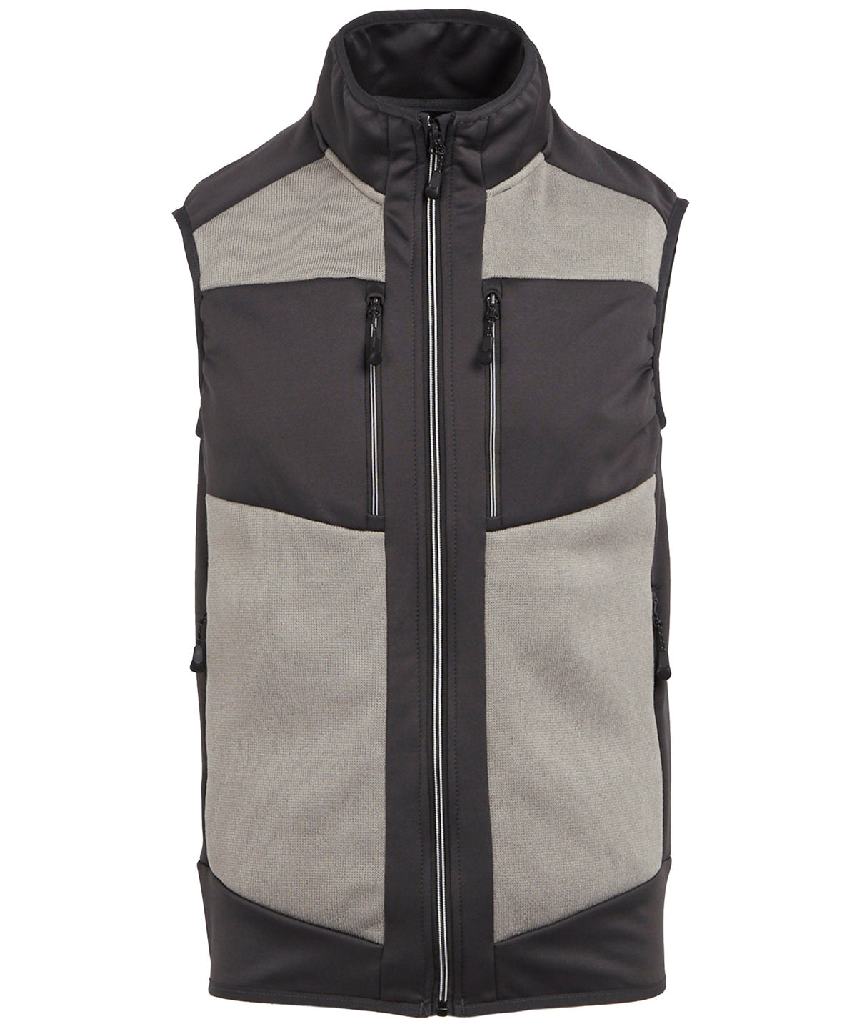 Tryck din logga på Termovästar från Regatta Professional - Anpassa (RG544) E-Volve unisex bodywarmer med stickad effekt och stretch i färgen Mellangrå för företag, föreningar och privatpersoner