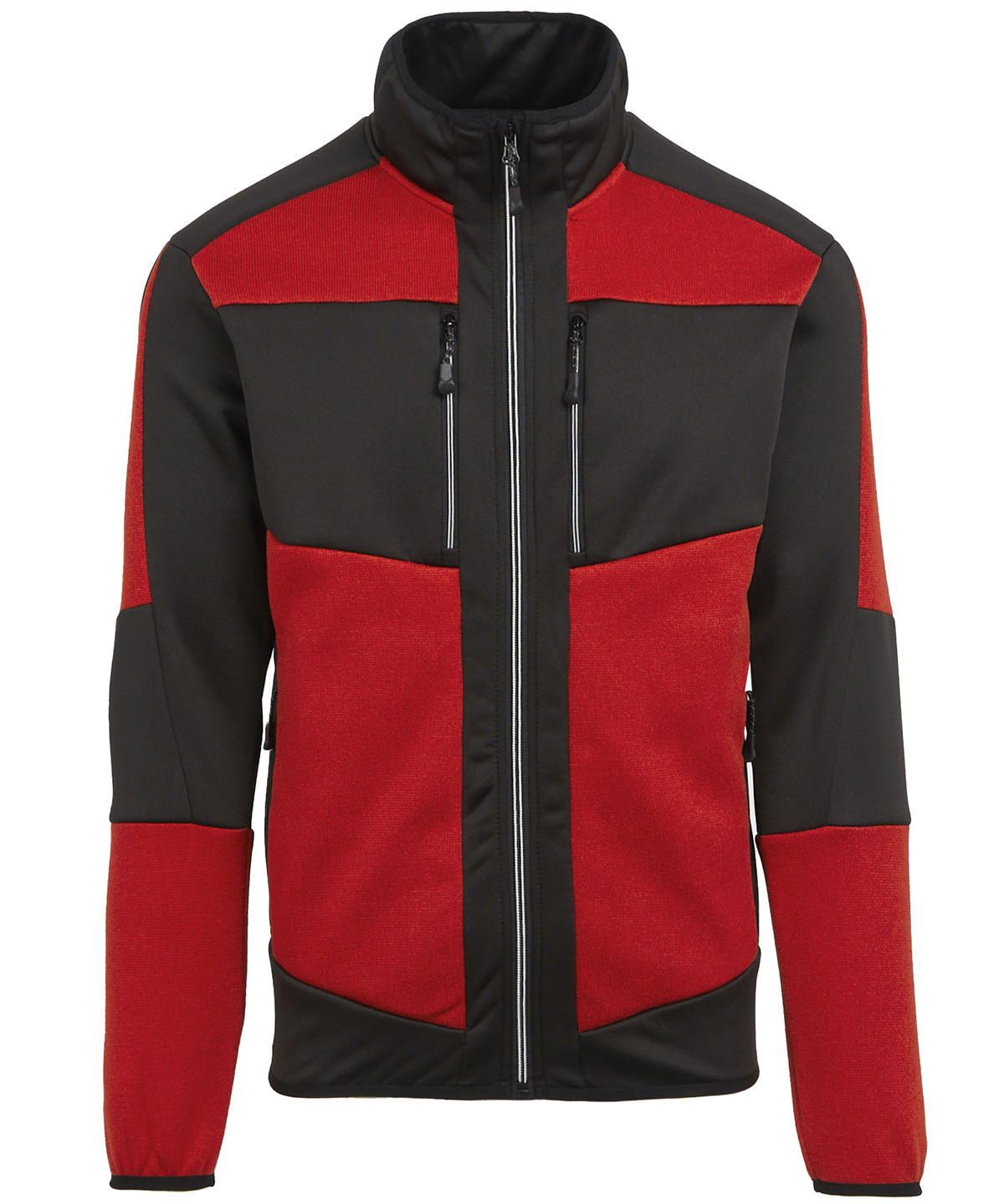 Tryck din logga på Fleece från Regatta Professional - Anpassa E-Volve unisex mellanlager med stickad effekt och stretch i färgen Ljusröd för företag, föreningar och privatpersoner