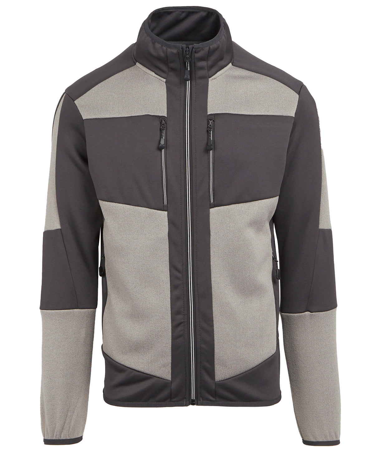 Tryck din logga på Fleece från Regatta Professional - Anpassa E-Volve unisex mellanlager med stickad effekt och stretch i färgen Mellangrå för företag, föreningar och privatpersoner