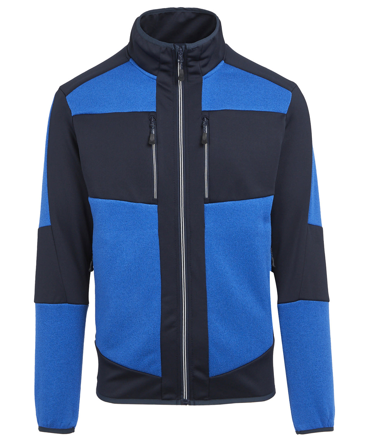 Tryck din logga på Fleece från Regatta Professional - Anpassa E-Volve unisex mellanlager med stickad effekt och stretch i färgen Mellanblå för företag, föreningar och privatpersoner