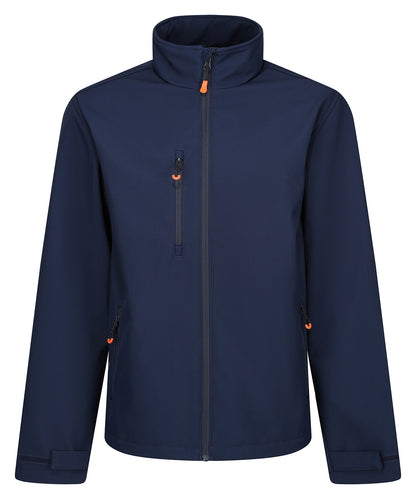 Tryck din logga på Softshelljackor från Regatta Professional - Anpassa Thermogen Powercell 5000 uppvärmd softshelljacka i färgen Marinblå för företag, föreningar och privatpersoner