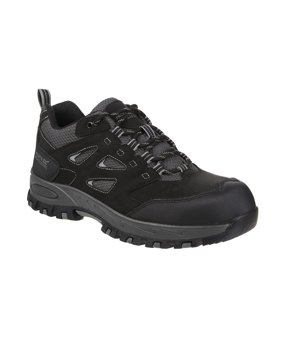 Tryck din logga på Träningsskor från Regatta Safety Footwear - Anpassa (RG568) Mudstone S1P säkerhetsskor i färgen Svart för företag, föreningar och privatpersoner