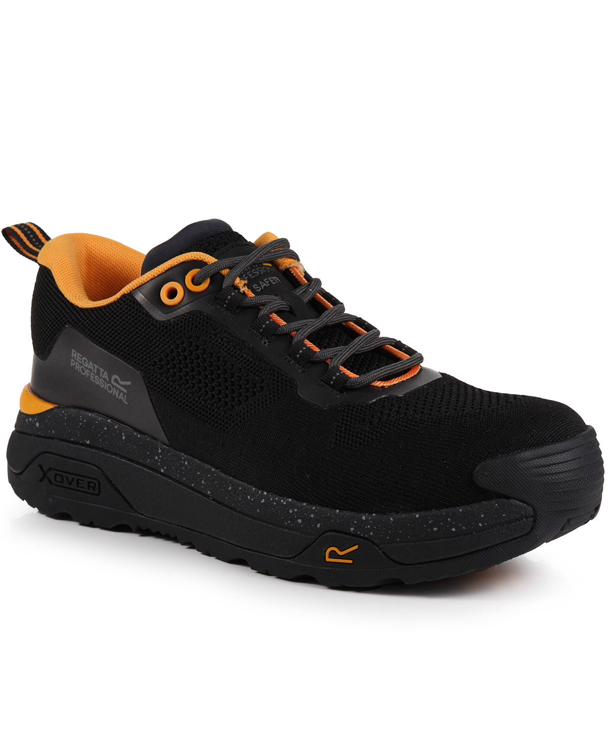 Tryck din logga på Träningsskor från Regatta Safety Footwear - Anpassa (RG574) Crossfort S1 X-over metallfria säkerhetsskor i färgen Svart för företag, föreningar och privatpersoner