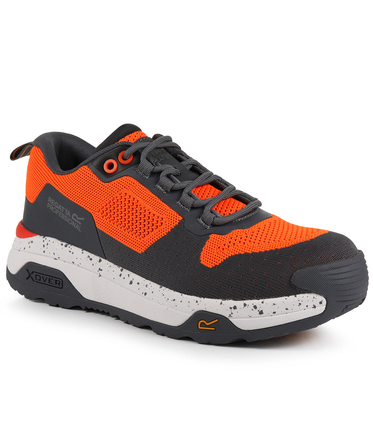 Tryck din logga på Träningsskor från Regatta Safety Footwear - Anpassa Crossfort S1 X-over metallfria säkerhetsskor i färgen Mellan Orange för företag, föreningar och privatpersoner
