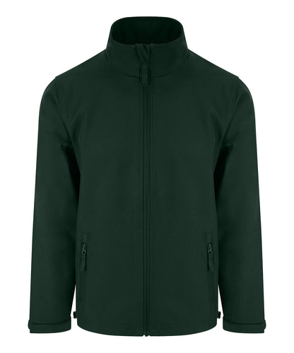 Tryck din logga på Softshelljackor från ProRTX - Anpassa Pro 2-lagers softshell i färgen Djup grön för företag, föreningar och privatpersoner