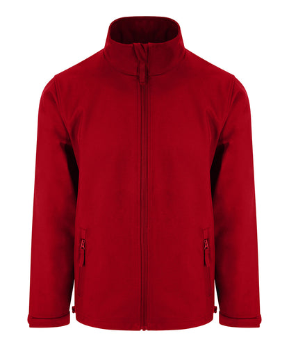 Tryck din logga på Softshelljackor från ProRTX - Anpassa Pro 2-lagers softshell i färgen Mellan röd för företag, föreningar och privatpersoner