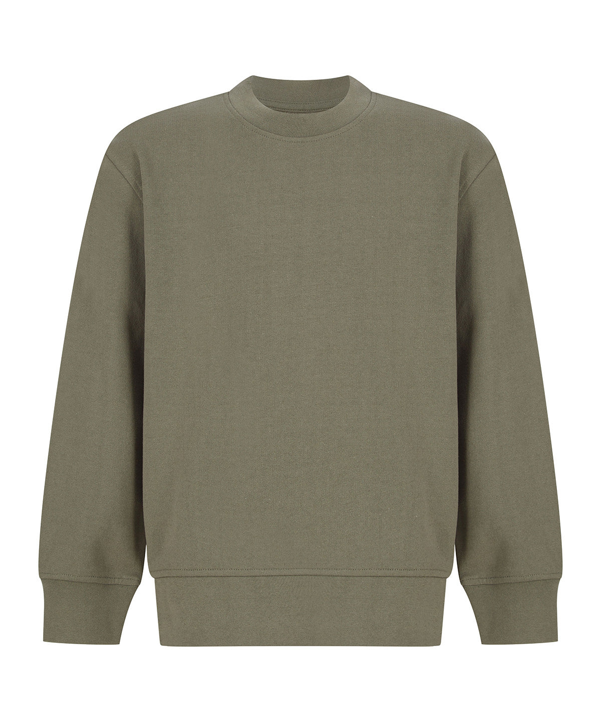 Tryck din logga på Sweatshirts från SF - Anpassa (SM530) Barn hållbart mode sweatshirt med böjd fåll i färgen Khaki för företag, föreningar och privatpersoner