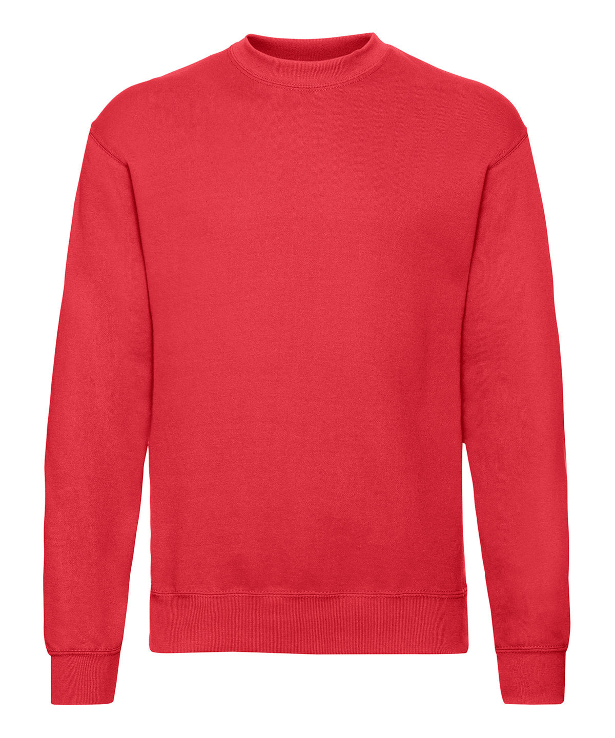 Tryck din logga på Sweatshirts från Fruit of the Loom - Anpassa (2SS200) Klassisk 80/20-sweatshirt med set-in i färgen Mellan röd för företag, föreningar och privatpersoner