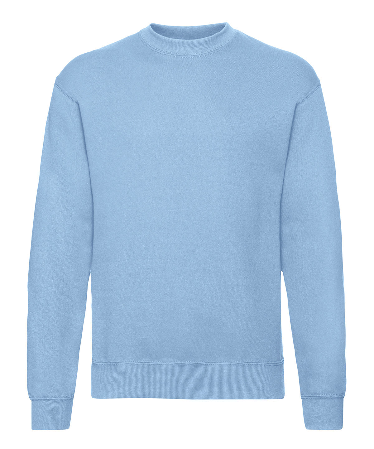 Tryck din logga på Sweatshirts från Fruit of the Loom - Anpassa (2SS200) Klassisk 80/20-sweatshirt med set-in i färgen Himmelblå för företag, föreningar och privatpersoner