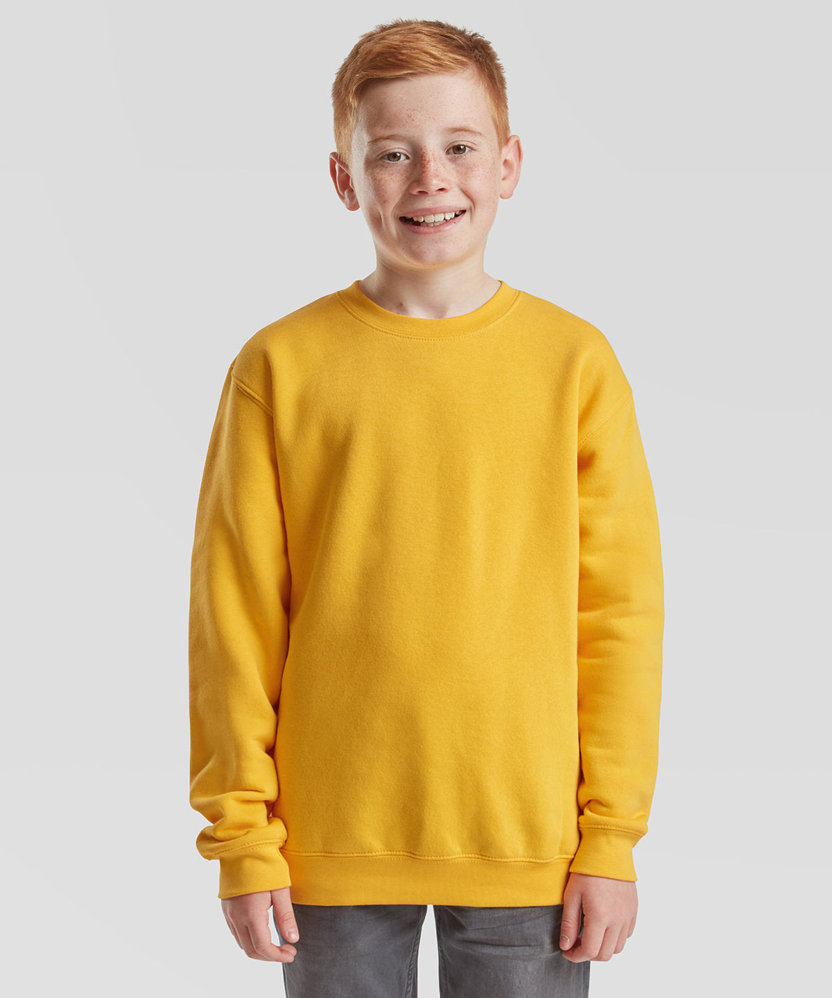 Tryck din logga på Sweatshirts från Fruit of the Loom - Anpassa (SS801) Premium-sweatshirt med set-in för barn i färgen för företag, föreningar och privatpersoner