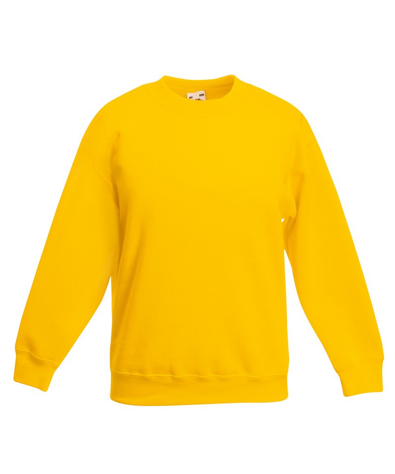 Tryck din logga på Sweatshirts från Fruit of the Loom - Anpassa (SS801) Premium-sweatshirt med set-in för barn i färgen Mellan gul för företag, föreningar och privatpersoner