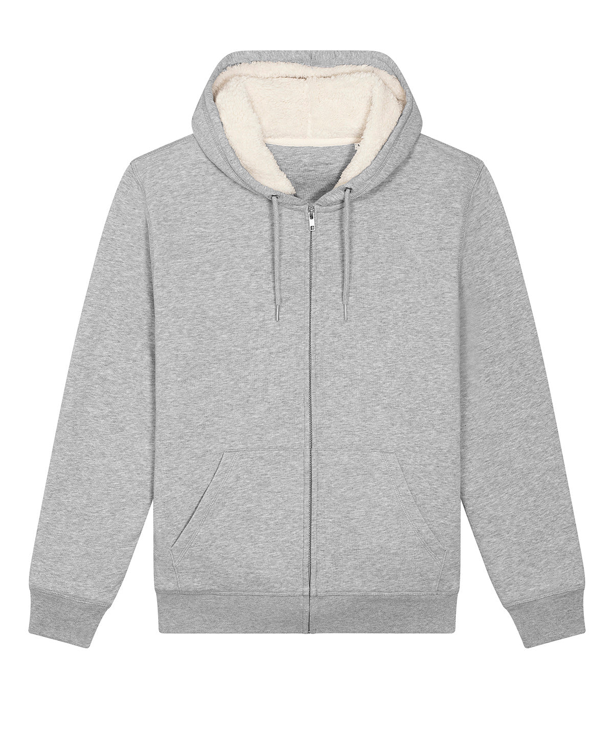 Tryck din logga på Hoodies från Stanley/Stella - Anpassa (SX222) Hygger sherpa sweatshirt med genomgående dragkedja, Unisex i färgen Mellangrå för företag, föreningar och privatpersoner