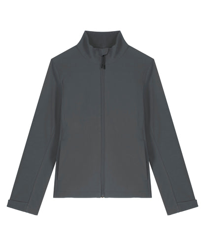 Tryck din logga på Softshelljackor från Stanley/Stella - Anpassa Dam Stella Navigator softshell i färgen Mörkgrå för företag, föreningar och privatpersoner