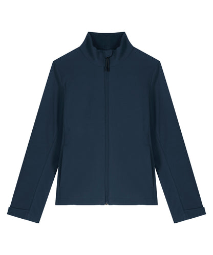 Tryck din logga på Softshelljackor från Stanley/Stella - Anpassa Dam Stella Navigator softshell i färgen Marinblå för företag, föreningar och privatpersoner