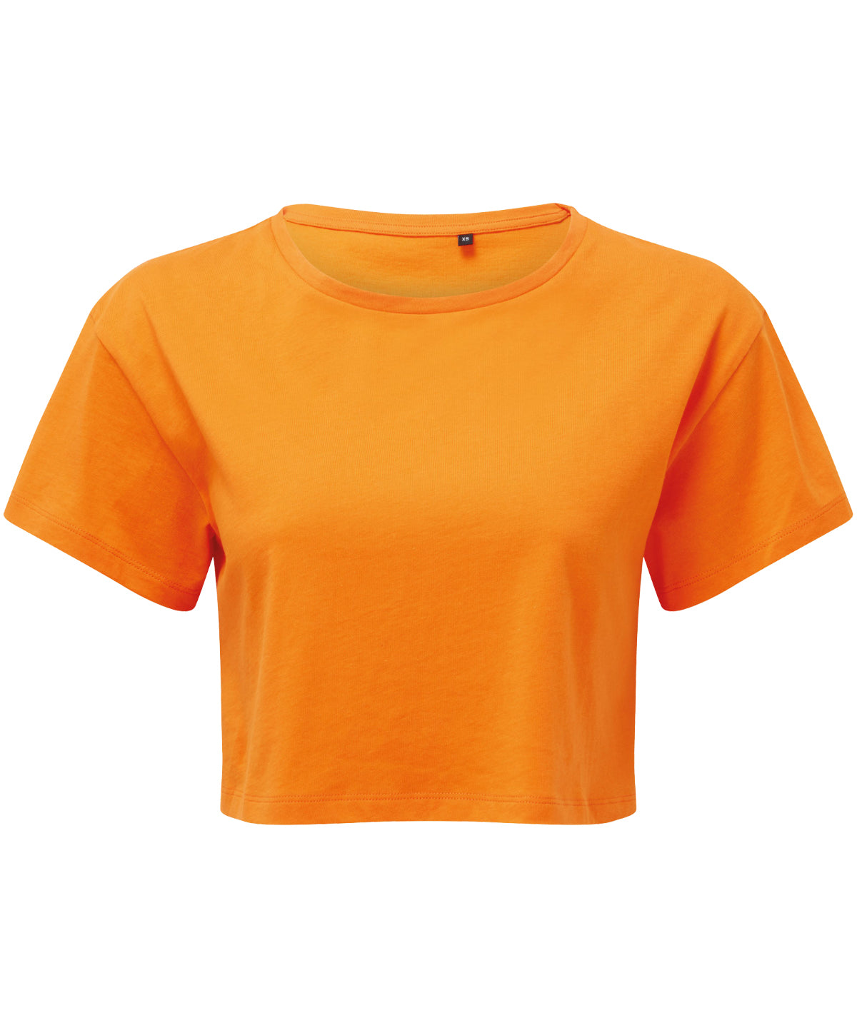 Tryck din logga på T-shirts från TriDri - Anpassa (TR019) TriDri crop top för damer i färgen Mellan Orange för företag, föreningar och privatpersoner