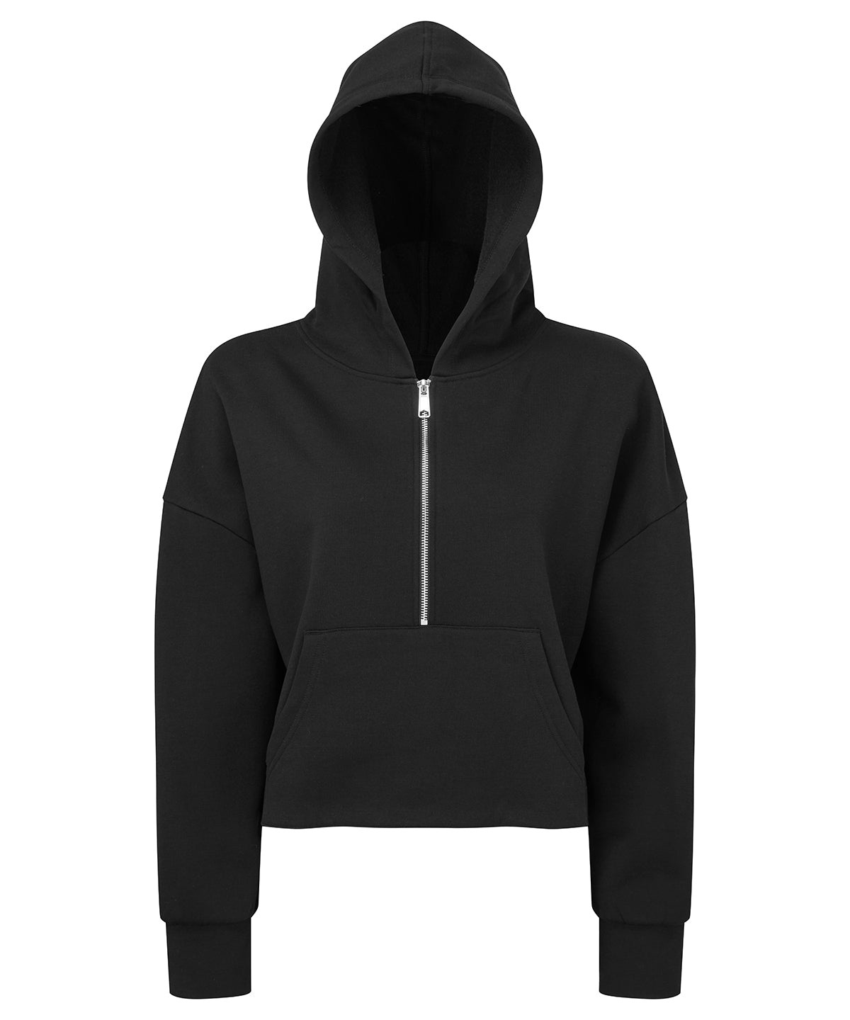 Tryck din logga på Hoodies från TriDri - Anpassa (TR077) TriDri 1/2 zip hoodie för damer i färgen Svart för företag, föreningar och privatpersoner