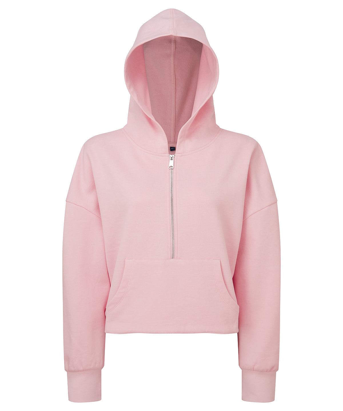 Tryck din logga på Hoodies från TriDri - Anpassa TriDri 1/2 zip hoodie för damer i färgen Ljusrosa för företag, föreningar och privatpersoner
