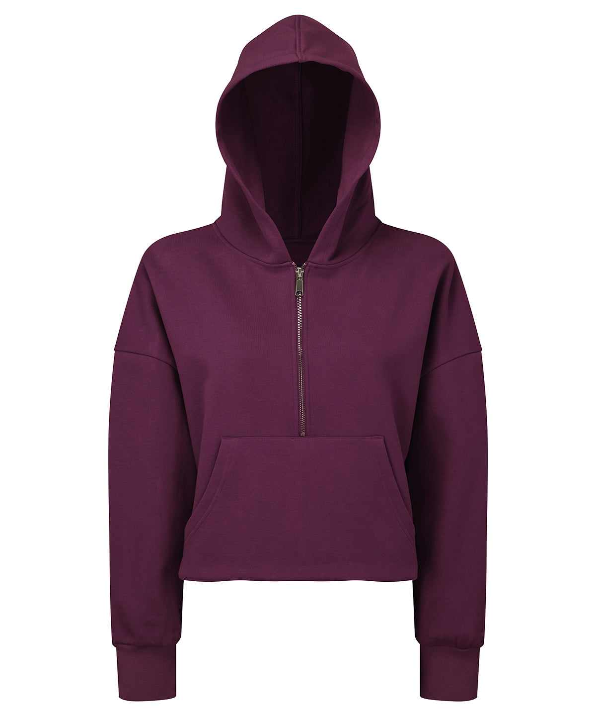 Tryck din logga på Hoodies från TriDri - Anpassa TriDri 1/2 zip hoodie för damer i färgen Mörk lila för företag, föreningar och privatpersoner