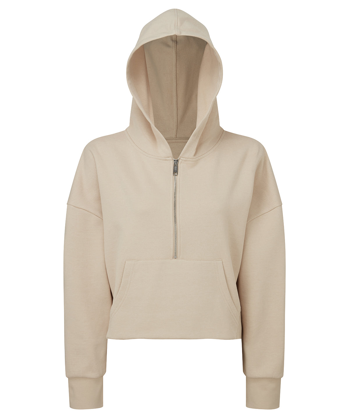 Tryck din logga på Hoodies från TriDri - Anpassa (TR077) TriDri 1/2 zip hoodie för damer i färgen Naturligt för företag, föreningar och privatpersoner