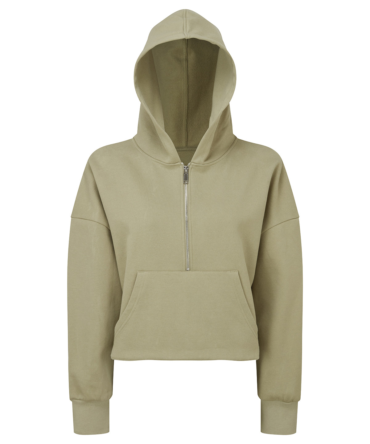 Tryck din logga på Hoodies från TriDri - Anpassa TriDri 1/2 zip hoodie för damer i färgen Ljusgrön för företag, föreningar och privatpersoner