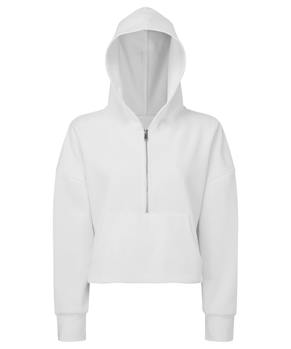 Tryck din logga på Hoodies från TriDri - Anpassa (TR077) TriDri 1/2 zip hoodie för damer i färgen Vit för företag, föreningar och privatpersoner