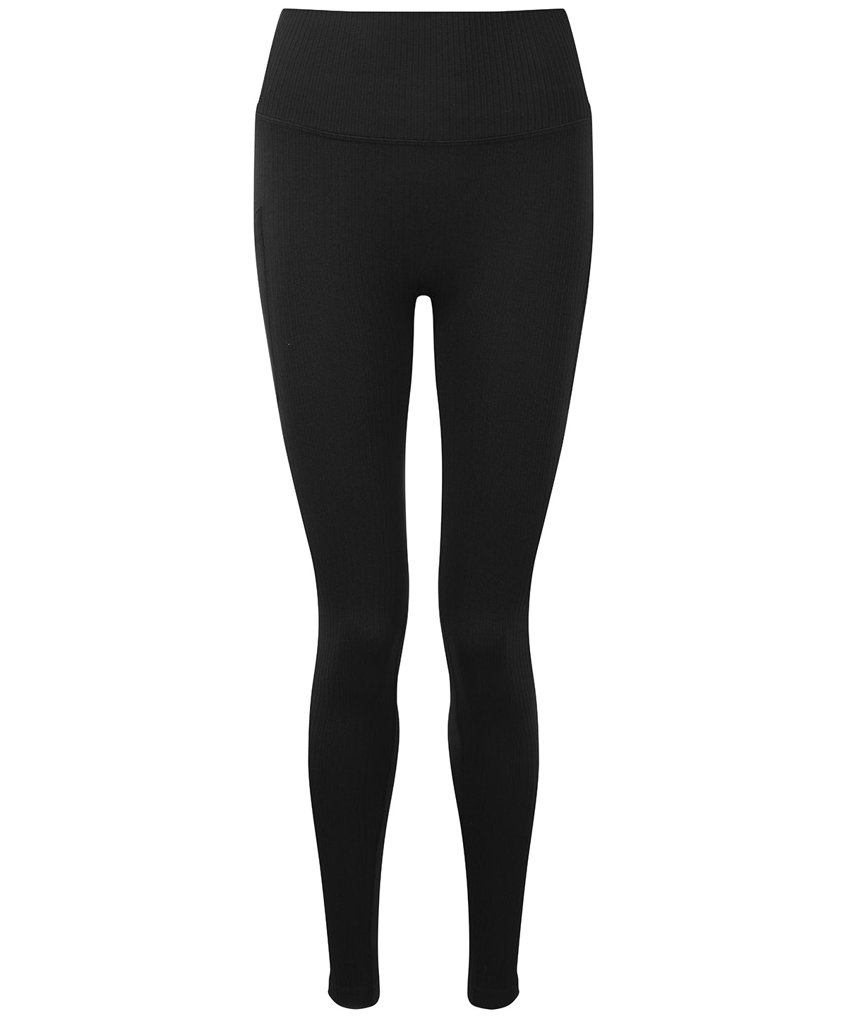 Tryck din logga på Leggings från TriDri - Anpassa (TR211) Dam TriDri ribbade sömlösa multisportleggings med 3D-passform i färgen Svart för företag, föreningar och privatpersoner