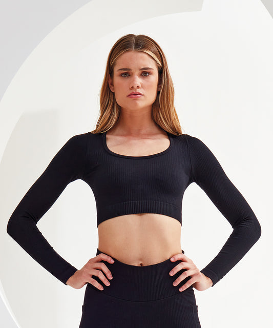 Tryck din logga på T-shirts från TriDri - Anpassa (TR224) Dam TriDri ribbad sömlös '3D Figursydd' crop top i färgen för företag, föreningar och privatpersoner