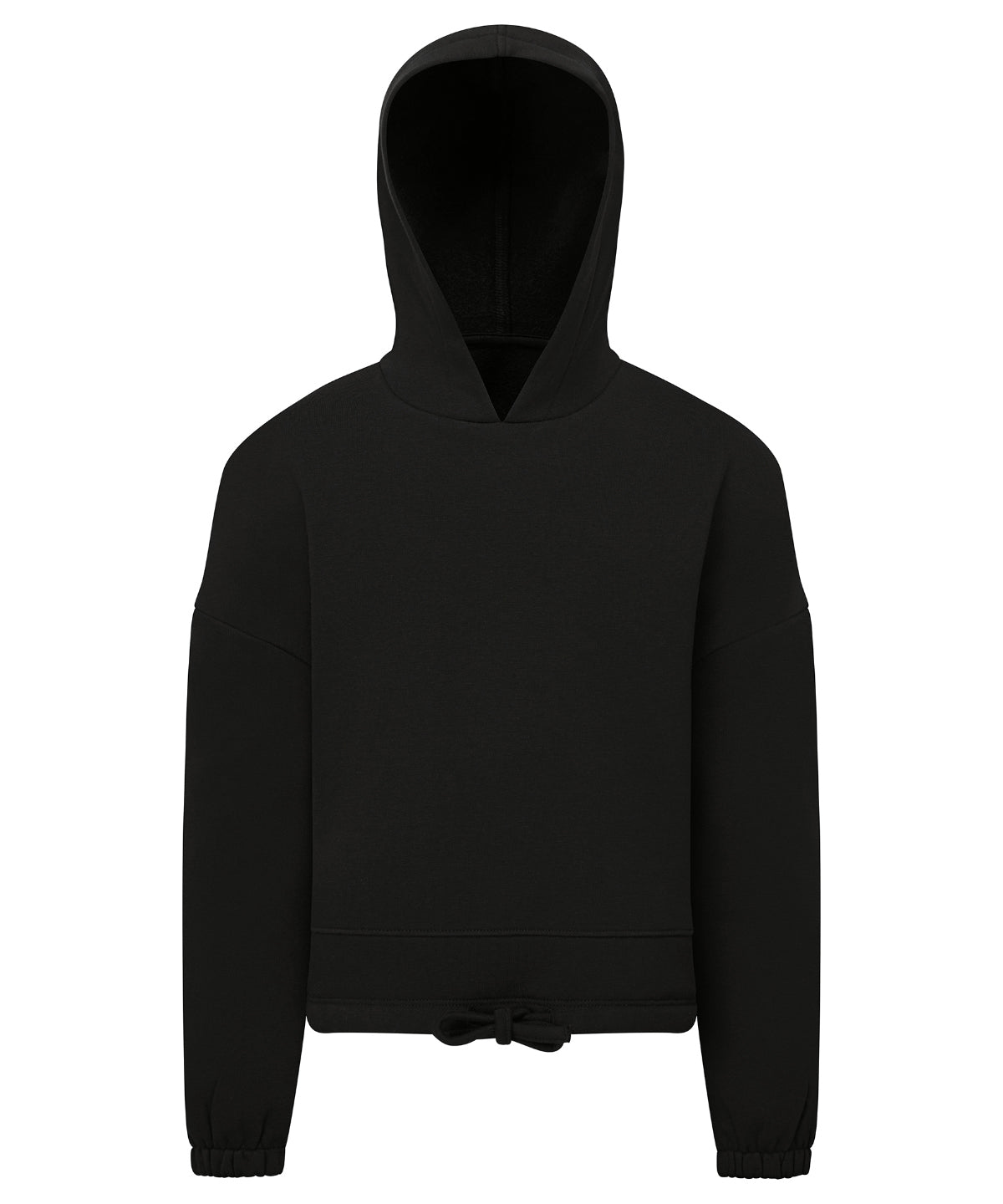 Tryck din logga på Hoodies från TriDri - Anpassa (TR85B) Barn TriDri återvunnen cropped oversize hoodie i färgen Svart för företag, föreningar och privatpersoner