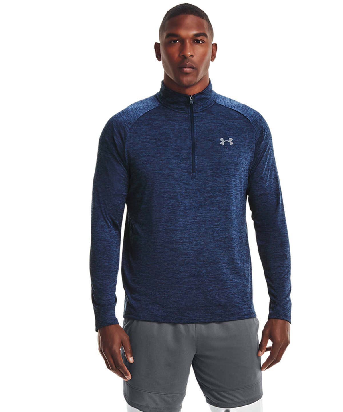 Tryck din logga på Överdelar för sport från Under Armour - Anpassa (UA004) Tech 2.0 1/2 zip långärmad i färgen för företag, föreningar och privatpersoner