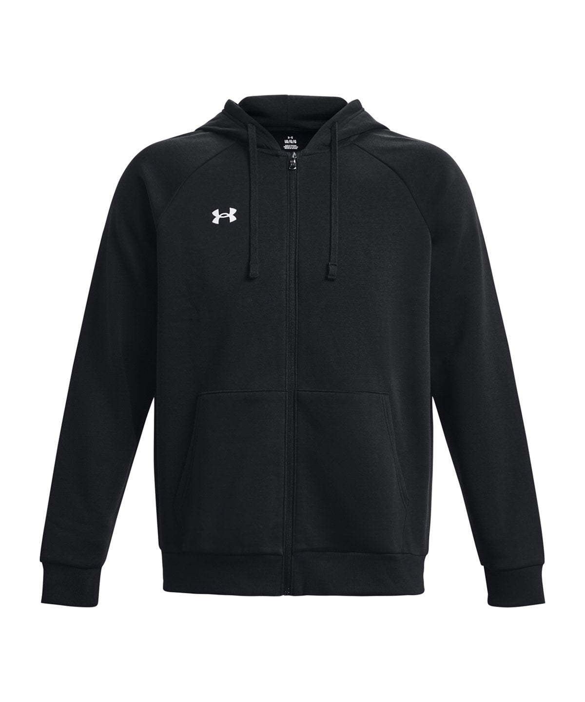 Tryck din logga på Hoodies från Under Armour - Anpassa (UA041) Rival fleece huvtröja med dragkedja i färgen Svart för företag, föreningar och privatpersoner