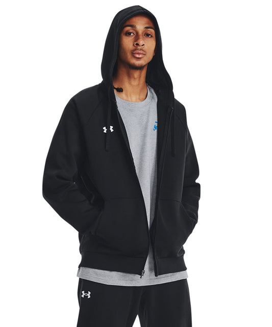 Tryck din logga på Hoodies från Under Armour - Anpassa (UA041) Rival fleece huvtröja med dragkedja i färgen för företag, föreningar och privatpersoner