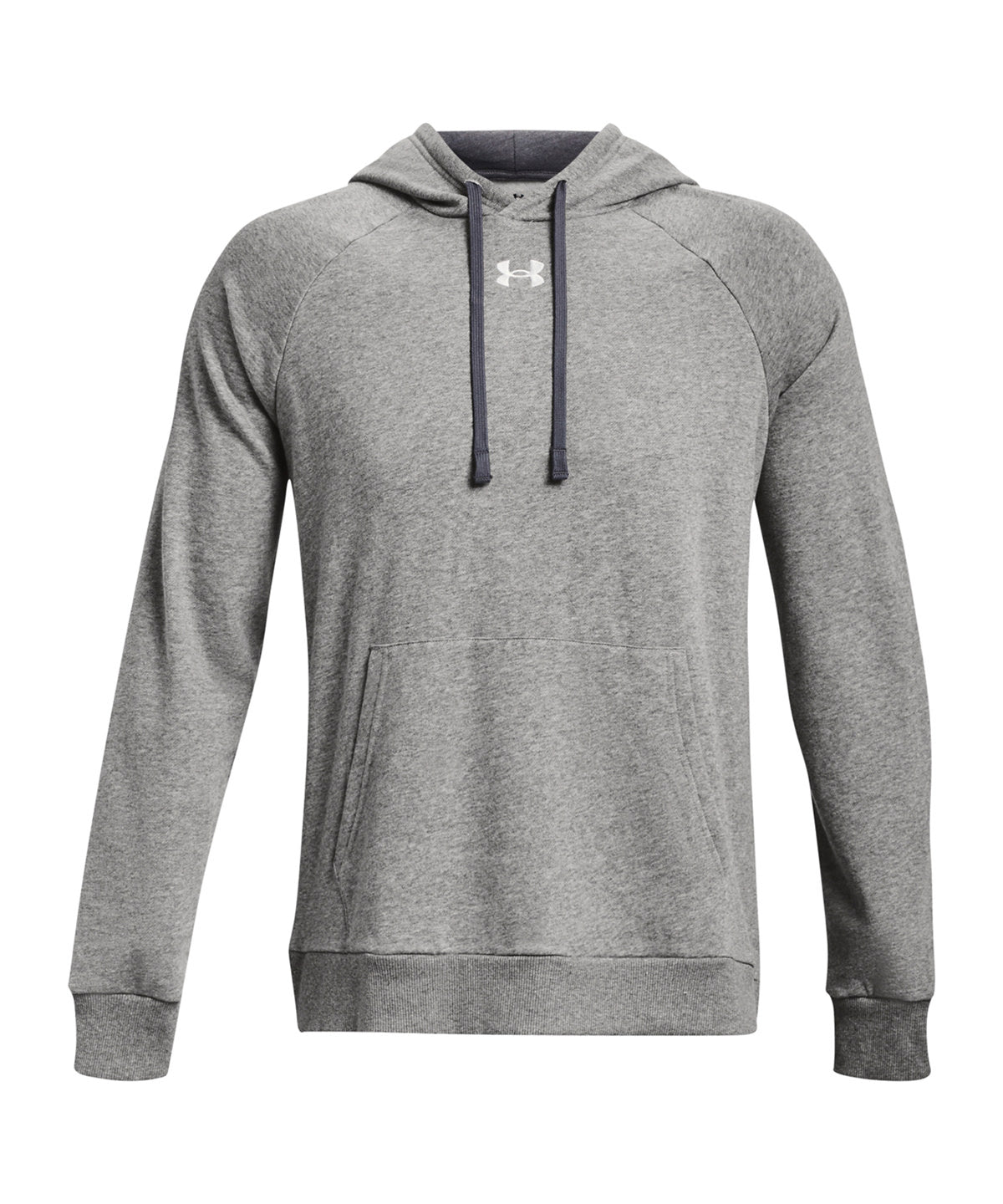 Tryck din logga på Hoodies från Under Armour - Anpassa (UA048) UA Rival fleece huvtröja i färgen Ljusgrå för företag, föreningar och privatpersoner