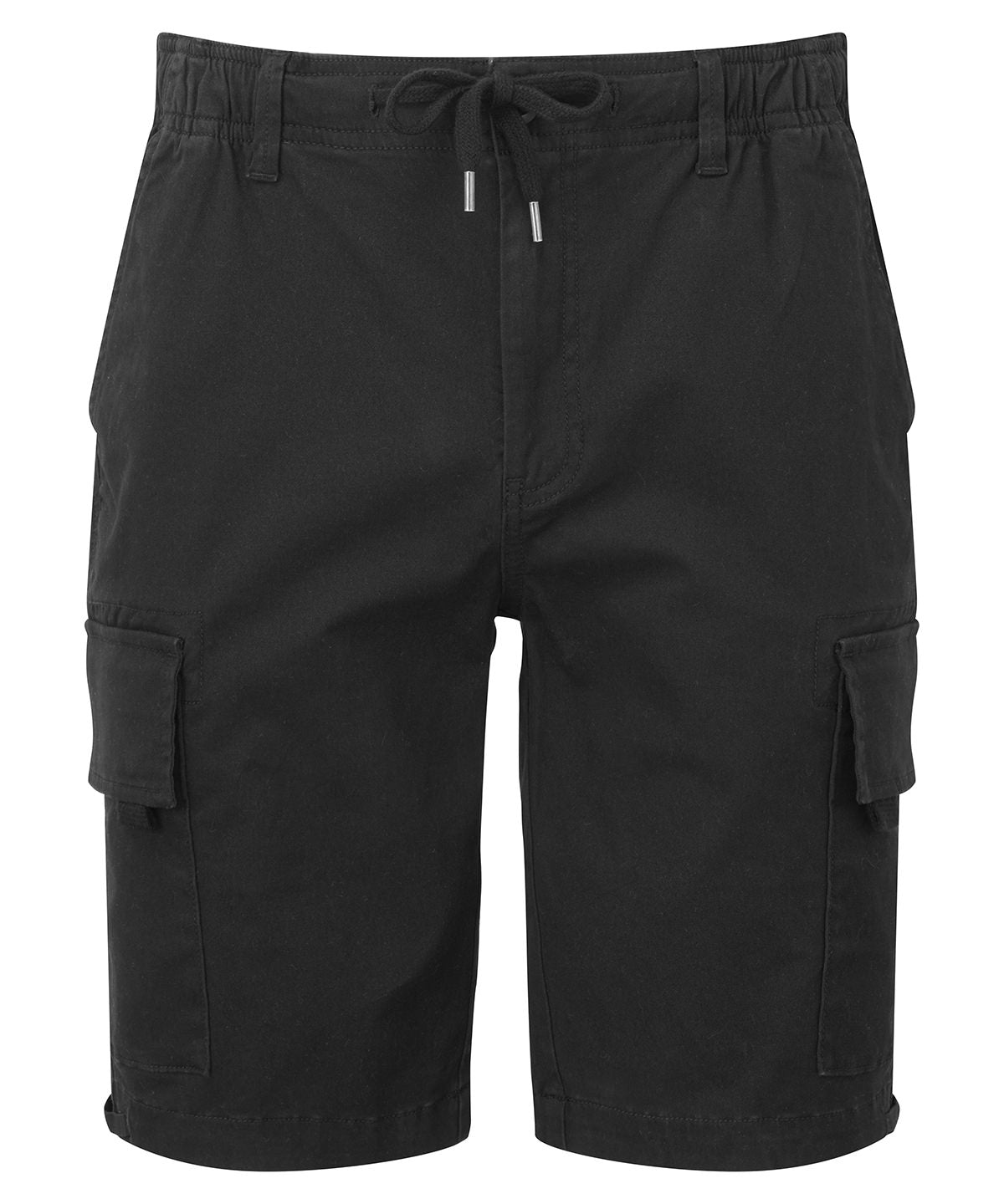 Tryck din logga på Shorts från Wombat - Anpassa (WB903) Cargo utility shorts med dragsko för herrar i färgen Svart för företag, föreningar och privatpersoner