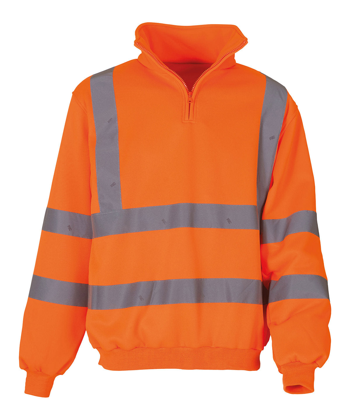 Tryck din logga på Sweatshirts från Yoko - Anpassa (YK031) Hi-vis sweatshirt med dragkedja i färgen för företag, föreningar och privatpersoner