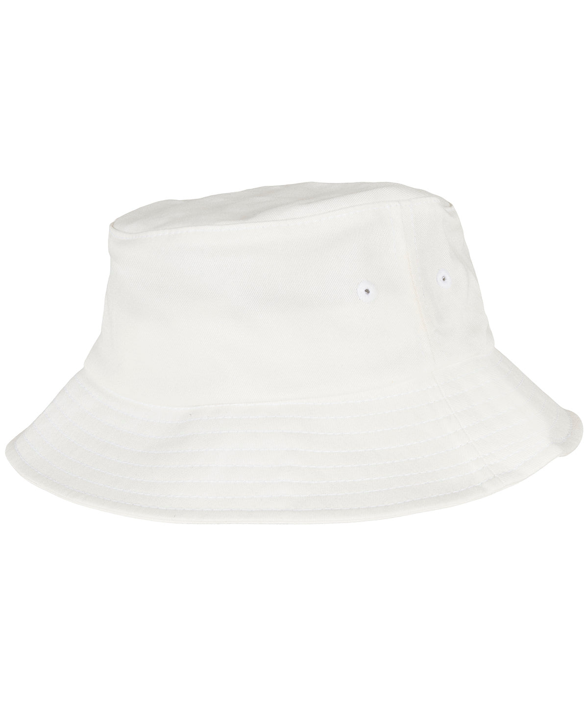 Tryck din logga på Hattar från Flexfit by Yupoong - Anpassa (YP169) Barn Flexfit bomull twill bucket hatt i färgen Vit One Size för företag, föreningar och privatpersoner