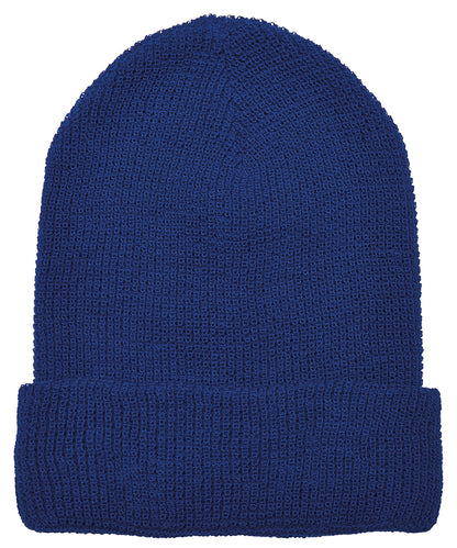Tryck din logga på Mössor från Flexfit by Yupoong - Anpassa Våffelstickad mössa i återvunnet garn i färgen Royal One Size för företag, föreningar och privatpersoner