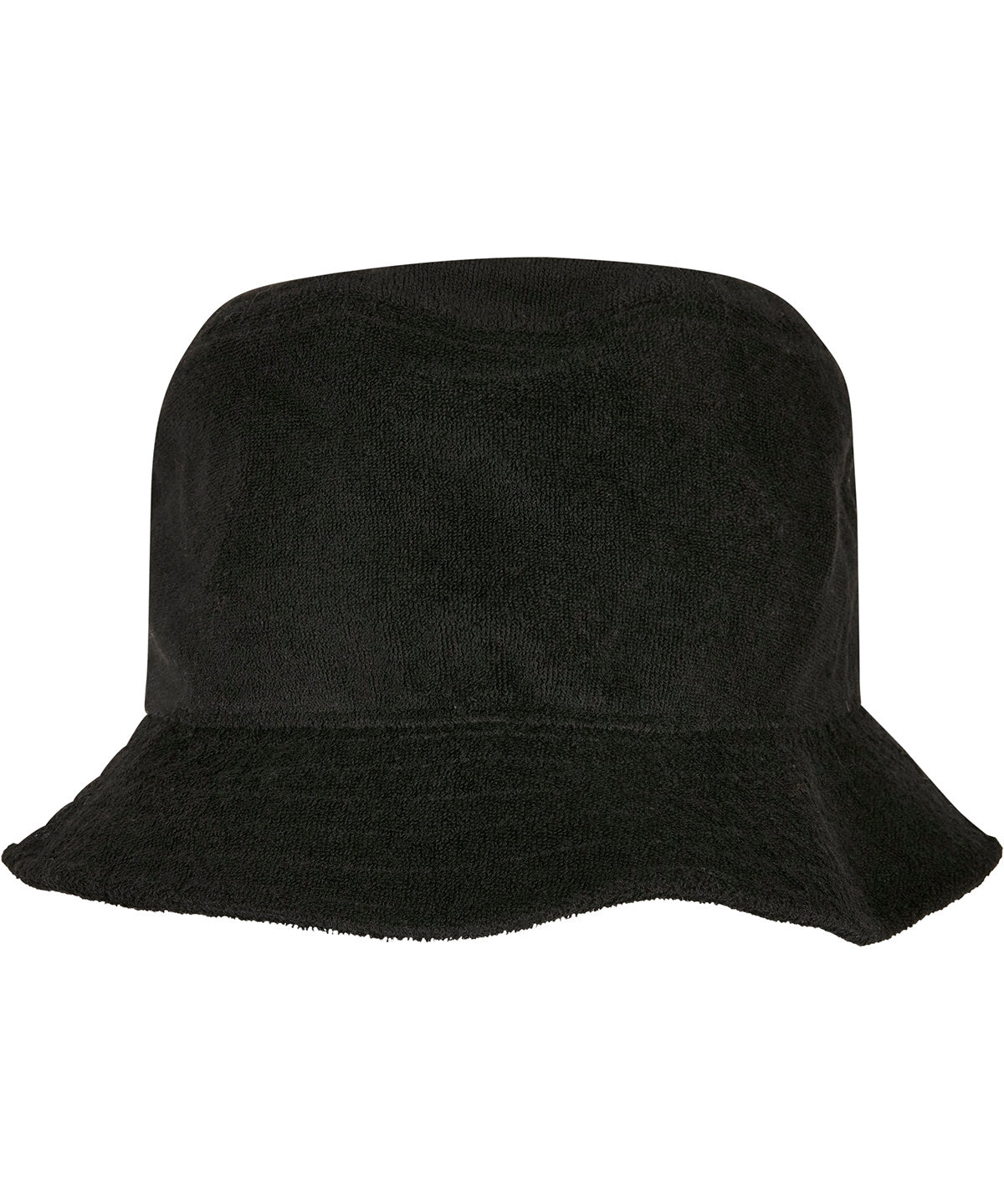 Tryck din logga på Hattar från Flexfit by Yupoong - Anpassa (YP199) Frottee bucket hat i färgen Svart One Size för företag, föreningar och privatpersoner