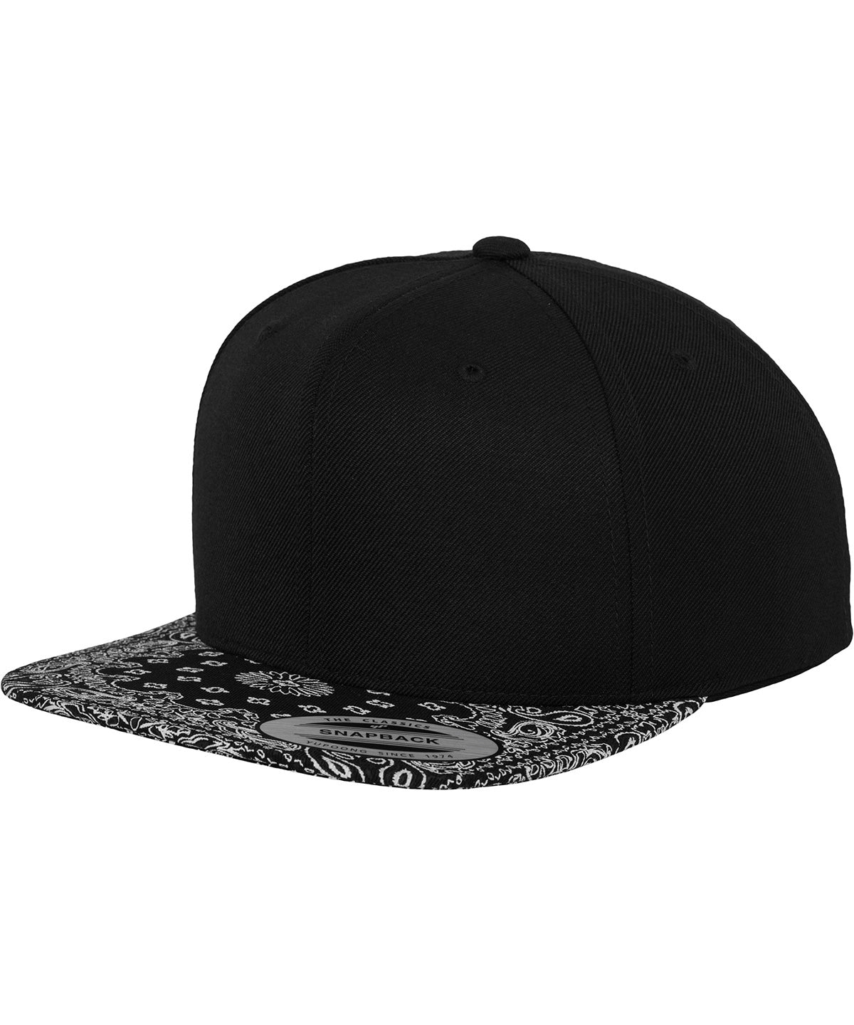 Tryck din logga på Kepsar från Flexfit by Yupoong - Anpassa (YP214) Bandana snapback i färgen Svart One Size för företag, föreningar och privatpersoner