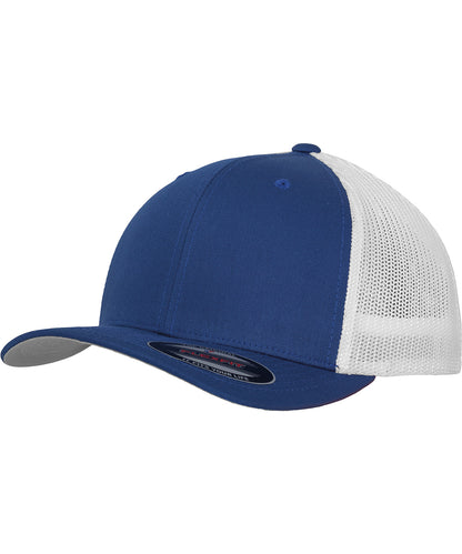 Tryck din logga på Kepsar från Flexfit by Yupoong - Anpassa Flexfit trucker mesh 2-tone i färgen Royal One Size för företag, föreningar och privatpersoner