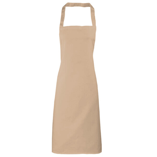 Tryck din logga på Förkläden design från Premier - Anpassa Premier PW102 – Ekologiskt Certifierat Bomullsförkläde i färgen Khaki för företag, föreningar och privatpersoner